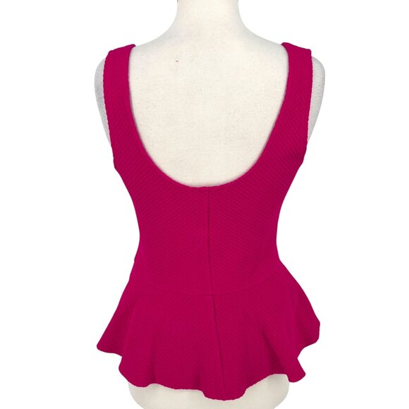 Ganni Peplum Textured Sleeveless Blouse Pink Size XL - Picture 5 of 11